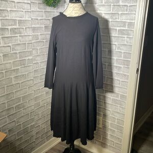 EUC Kate spade black knit midi long sleeve dress